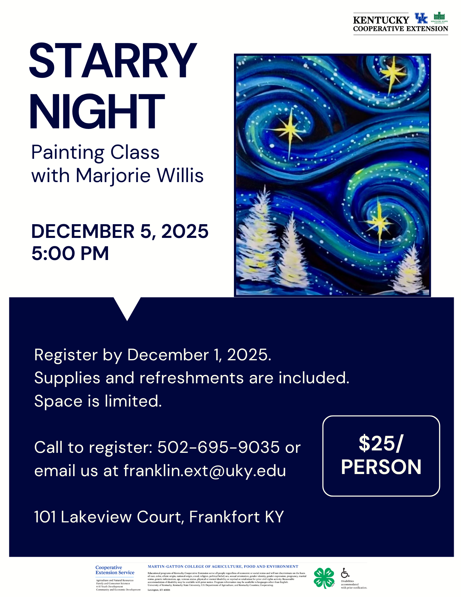 starry night painting flyer