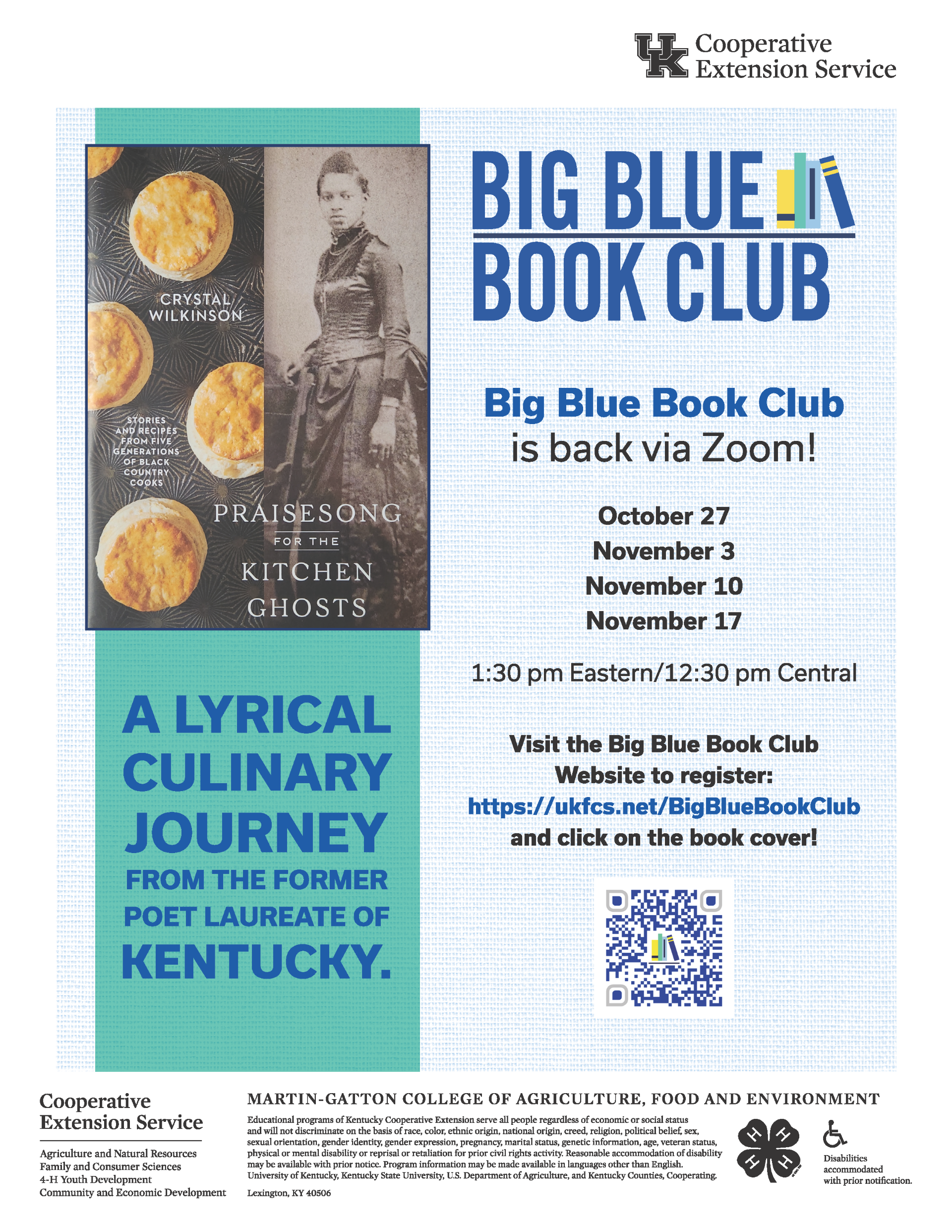 big blue book club flyer